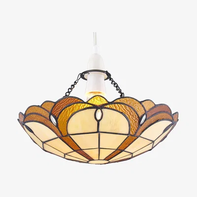 The Range Bridgeton Easy Fit Glass Pendant Shade - Tiffany Decorated Glass