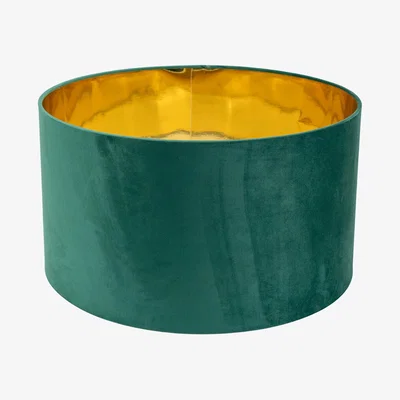 The Range Reni Large Velvet Lampshade Metallic Chrome Inner - Forest Green