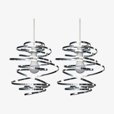 The Range Bensson Pair of Silver Ceiling Pendant Shade - Silver