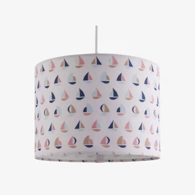 The Range Sailing Boats Easy Fit Fabric Pendant Shade - Multicoloured Boats Digital Print