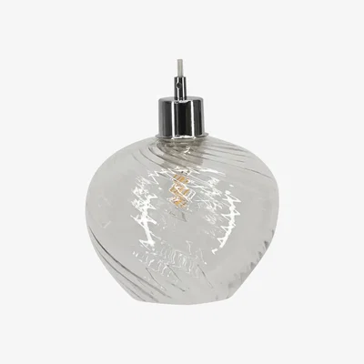 The Range Bradson Easy Fit Glass Pendant Shade - Clear Swirl Glass