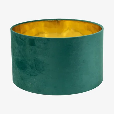 The Range Reni Medium Velvet Ceiling Shade Metallic Inner - Forest Green