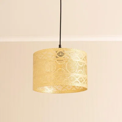 The Range Casablanca Gold Easy Fit Metal Drum Lamp Shade - Gold