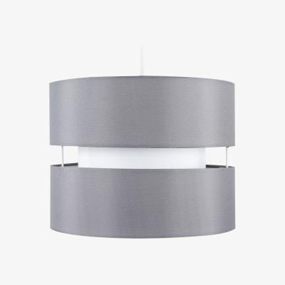 The Range Modern 2 Tier Grey Cylinder Ceiling Pendant Light Shade - Grey