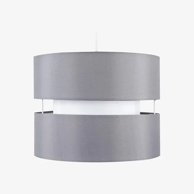 The Range Modern 2 Tier Grey Cylinder Ceiling Pendant Light Shade - Grey
