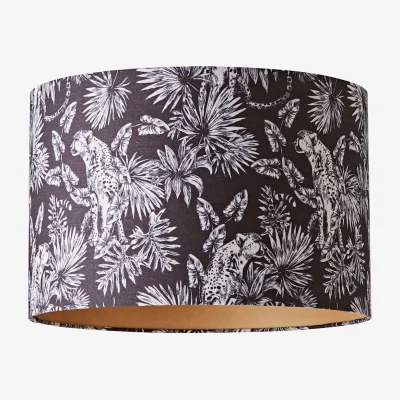 The Range Ariella Animal Print Gold Inner Lamp Shade - Black / 0.39kg