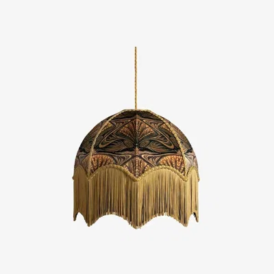Rockett St George Oyster Velvet Lamp Shade - Medium - Gold Lining