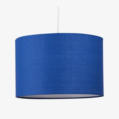 The Range Drum Easy Fit Fabric Pendant Shade - Navy Blue Cotton