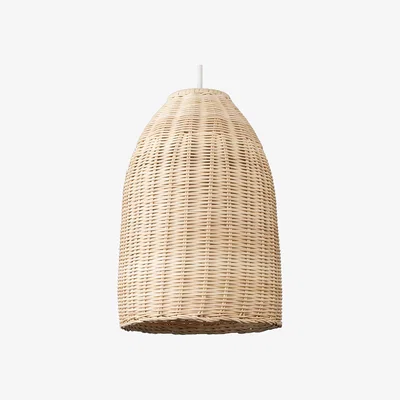 The Range Modern Rattan Basket Ceiling Pendant Light Shade In Natural Wicker Finish - Brown