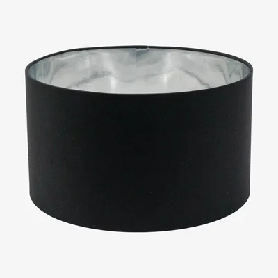 The Range Reni Large Lampshade Metallic Chrome Inner and LED Bulb - Black