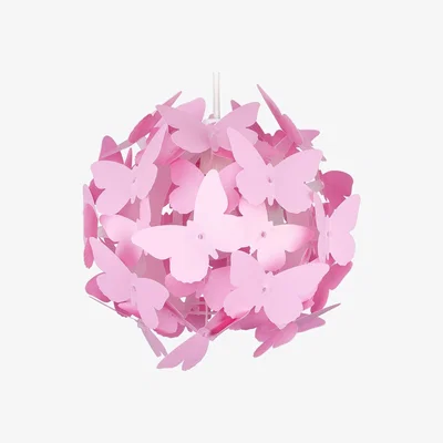 The Range Modern Bright Pink Butterfly Girl's Ceiling Pendant Bedroom Lamp Shade - Pink