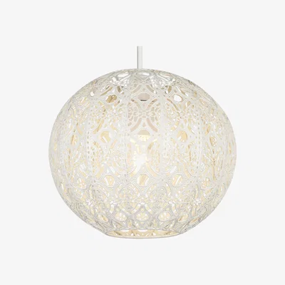 The Range Cream Fretwork Globe Shade - Cream