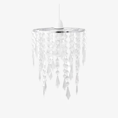 The Range Set Of 2 Chrome & Clear Jewels Light Shades - Clear