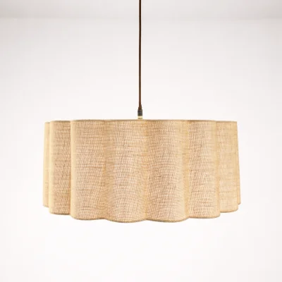 The Range CGC Maria Scalloped Large Drum Lampshade - Cream / 1kg