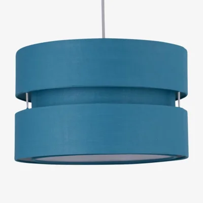 The Range Teal Layered Easy Fit Drum Light Shade - Teal