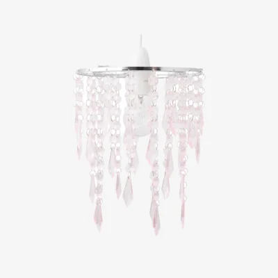 The Range Chrome & Pink Jewels Light Shade - Chrome & Pink