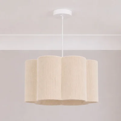 The Range CGC Caterina Scalloped Cream Fine String Drum Lampshade Large 40cm - Cream