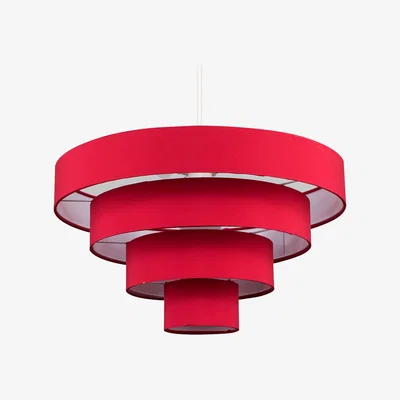 The Range Modern 4 Tier Red Fabric Ceiling Pendant Light Shade - Red