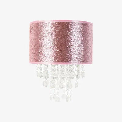 The Range Bonita Pink Glitter with Droplets Easy Fit Lamp Shade and LED Bulb - Pink