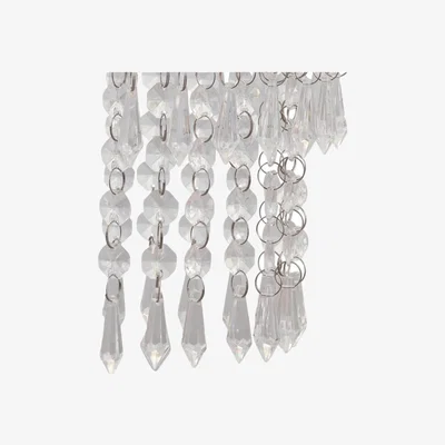 The Range Set Of 2 Gatsby Easy Fit Jewelled Pendant Shades - Clear Acrylic With Polished Chrome Plate Detail