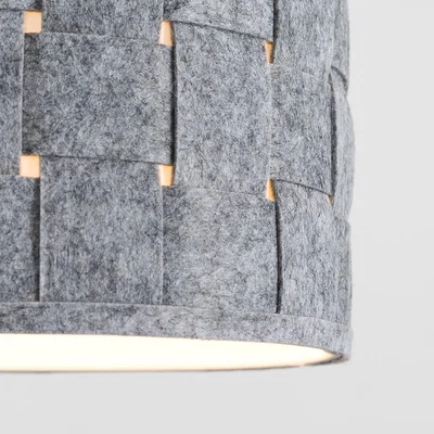 The Range Pair Of Grey Weave Fabric Pendant Light Shades - Grey