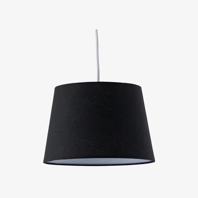 The Range Black Cotton 23cm Tapered Cylinder Pendant Or Lamp Shade - Black