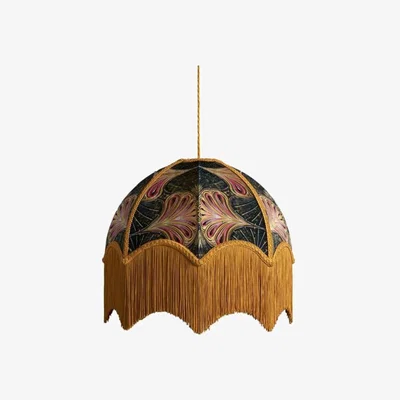 Rockett St George Showgirl Velvet Lamp Shade - Medium - White Lining