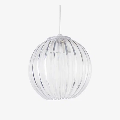 The Range Craw Easy Fit Jewelled Pendant Shade - Clear Ribbed Plastic
