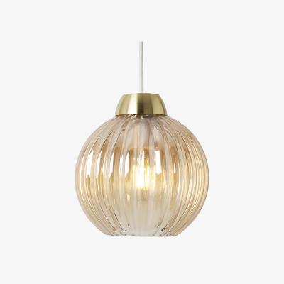 The Range Clara Ribbed Glass Easy to Fit Shade - Satin Brass