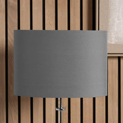 The Range 35cm Oval Poly Cotton Table Lamp Shade - Grey