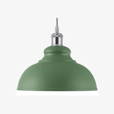 The Range Retro Industrial Dome shape Pendant Lampshade - Green