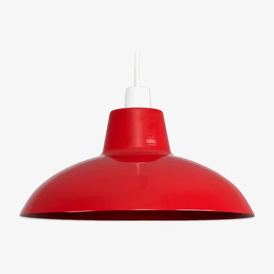 The Range Retro Style Red Metal Easy Fit Ceiling Pendant Light Shade - Red