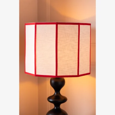 Rockett St George Red Contrast Linen Lampshade