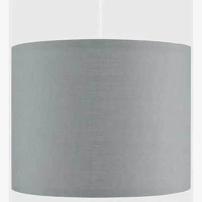 The Range CGC LUPO Luxury Grey Cotton And Silver Inner Round Pendant Drum Lamp Shade - grey