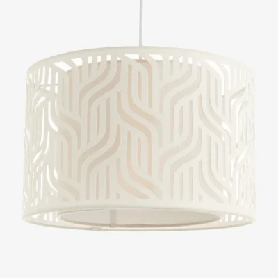 The Range Mylo Easy Fit Fabric Pendant Shade - Taupe Linen With Natural Faux Linen Detail