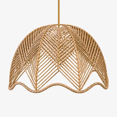 The Range Woven Rope Light Shade Chevron Weave With Scalloped Edge - Natural