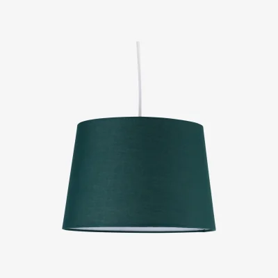 The Range Dark Green Cotton 28cm Tapered Cylinder Pendant Or Lamp Shade - Green