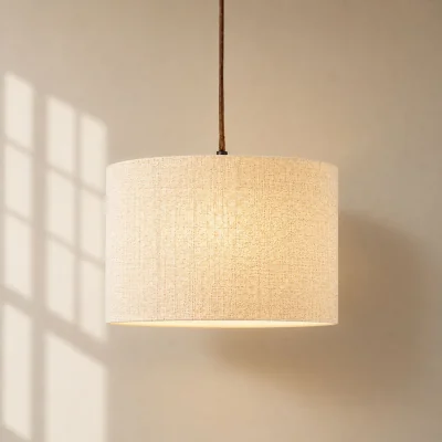The Range CGC Messina White Luxury Cotton 30cm Drum Lampshade - White