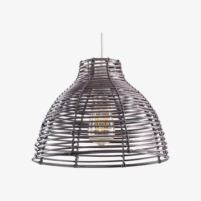 The Range Lobster Wicker Rattan Grey Ceiling Pendant Light Shade - Grey
