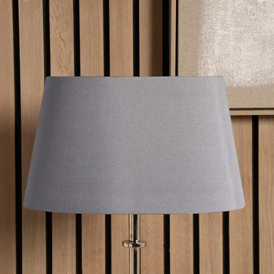 The Range 40cm Oval Poly Silk Tapered Table and Floor Lamp Shades - Grey