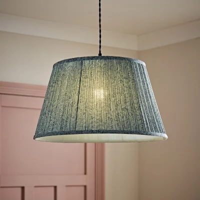 The Range Alba Large Tapered Leaf Pleated Ceiling Lamp Shade - Blue