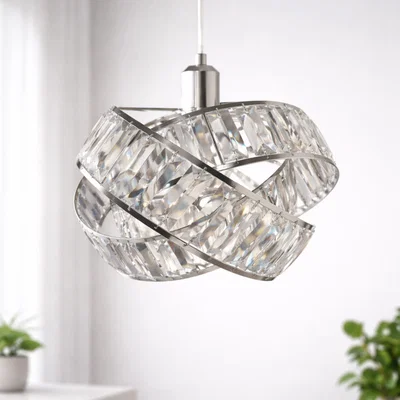 The Range Voltico Crystal Effect 3-Tier Easy-Fit Pendant Lampshade - Silver
