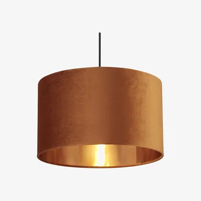 The Range Wellington Burnt Orange Velvet Shade - Orange