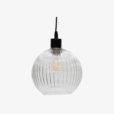 The Range Betchley Easy Fit Glass Pendant Shade - Clear Ribbed Glass