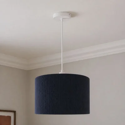 The Range CGC LOLA Navy Corduroy 30cm Lampshade Matching Silk Inner - Navy