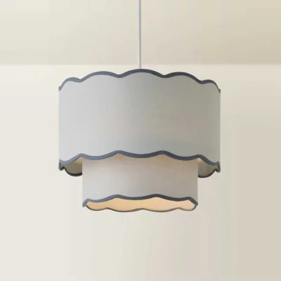 The Range Sloane 2 Tier Colour Clash Scallop Ceiling Lamp Shade - Grey / Plastic