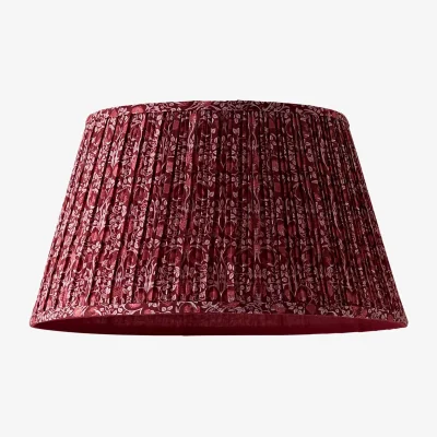 The Range Abel Burgundy Pleated Floral Easy Fit Ceiling Pendant Lamp Shade - Large 45cm / No - Burgundy
