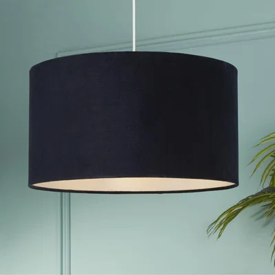The Range Tyrell Large Navy Velvet Shade - Navy