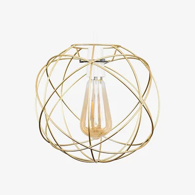 The Range Retro Style Gold Metal Basket Cage Ceiling Pendant Light Shade - Gold