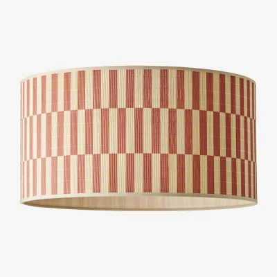 The Range Lori Large Checkerboard Bamboo Drum Ceiling Lamp Shade - Orange